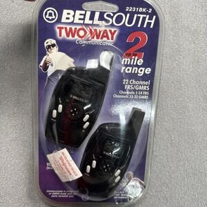Bellsouth 2 Way Walkie Talkie 22 Channel 2231BK - New In Original Sealed Pkg